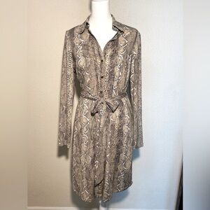 I.N.C Women’s Belted Snake Print Shirtdess